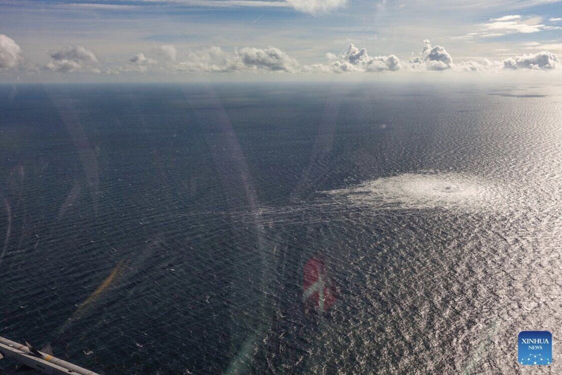 Scene of the Nord Stream explosion in September 2022. Photo: Xinhua