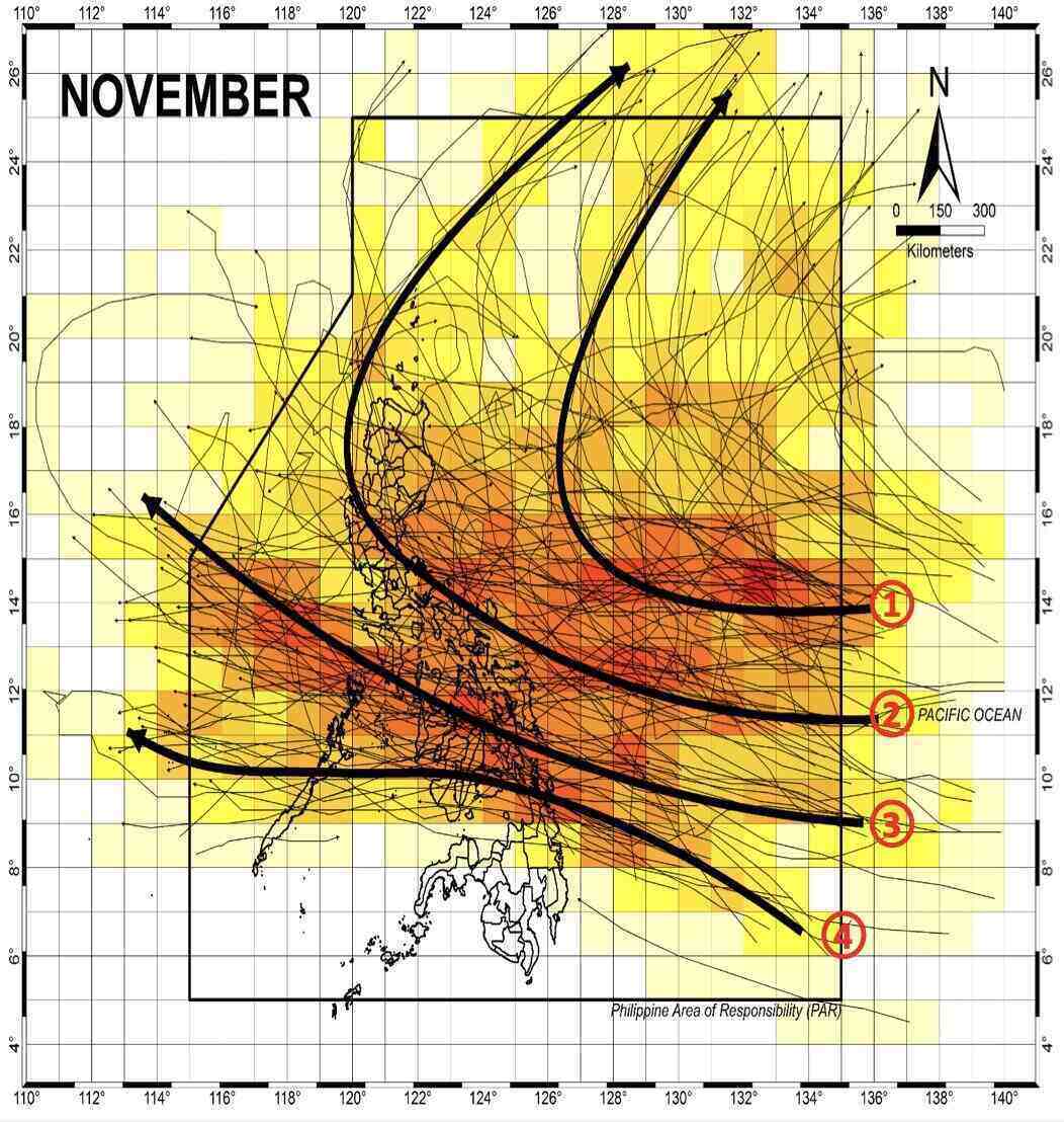 Duong di cua bao thang 11 gan Philippines. Anh: PAGASA 