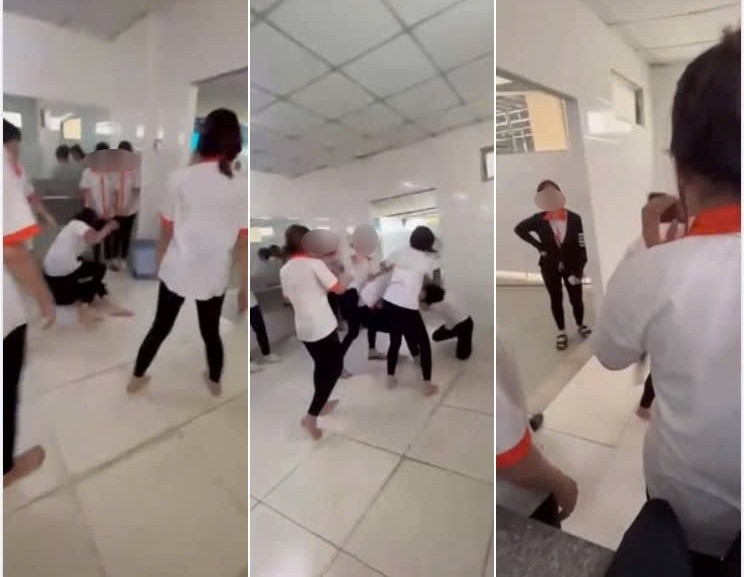 Hinh anh nu sinh bi danh hoi dong. Anh ban doc cung cap