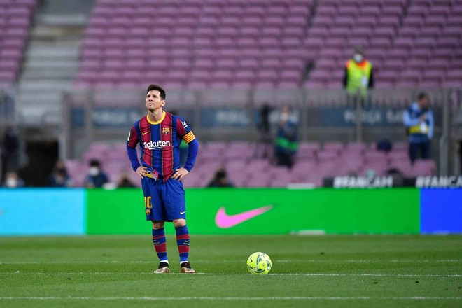 Lionel Messi con la camiseta del Barcelona. Foto: AFP