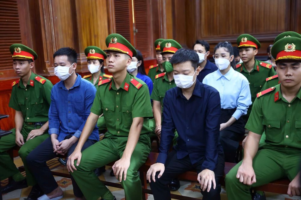 Các bị cáo tại phiên tòa. Ảnh: Anh Tú