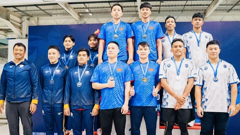 Los buzos vietnamitas logran muchos resultados altos en Indonesia este año. Foto: Asociacion de Deportes Acuaticos de Vietnam