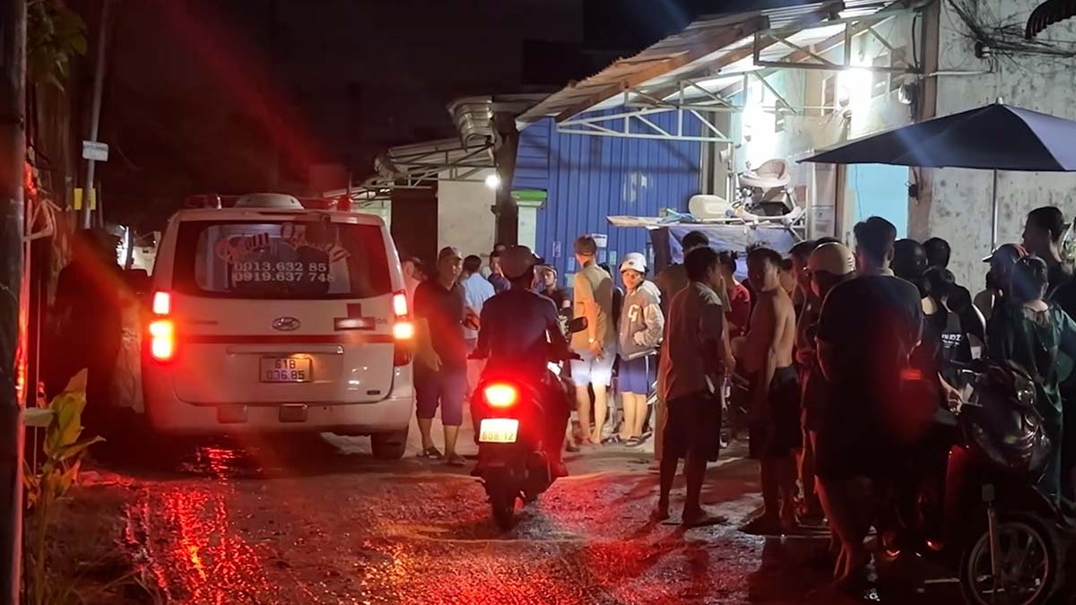 The scene where the man was found dead in a rented room in Ho Chi Minh City. Photo: Dinh Trong