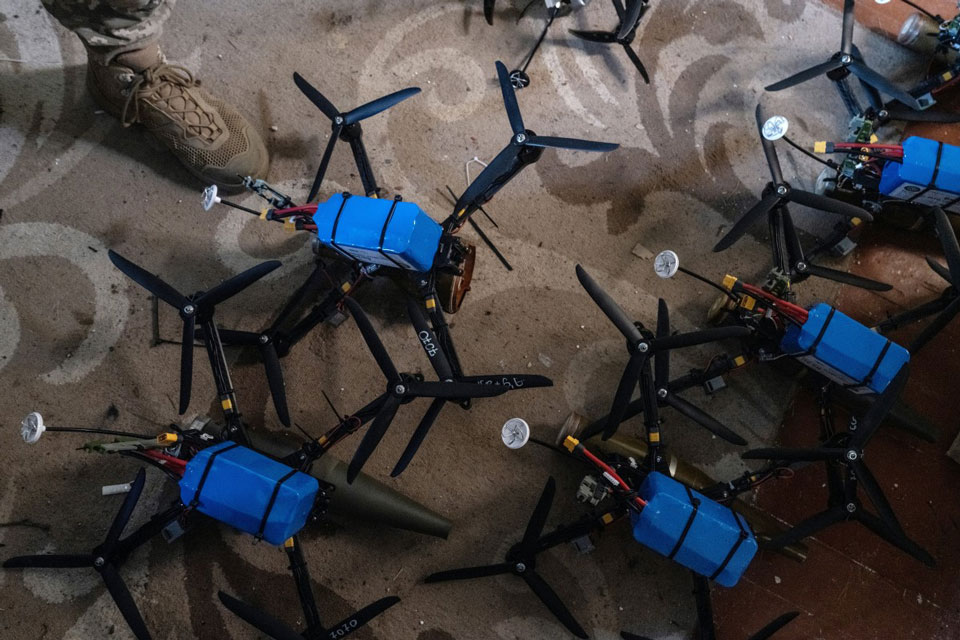 Unmanned aerial vehicles (UAVs) with Ukrainian explosives. Photo: AFP