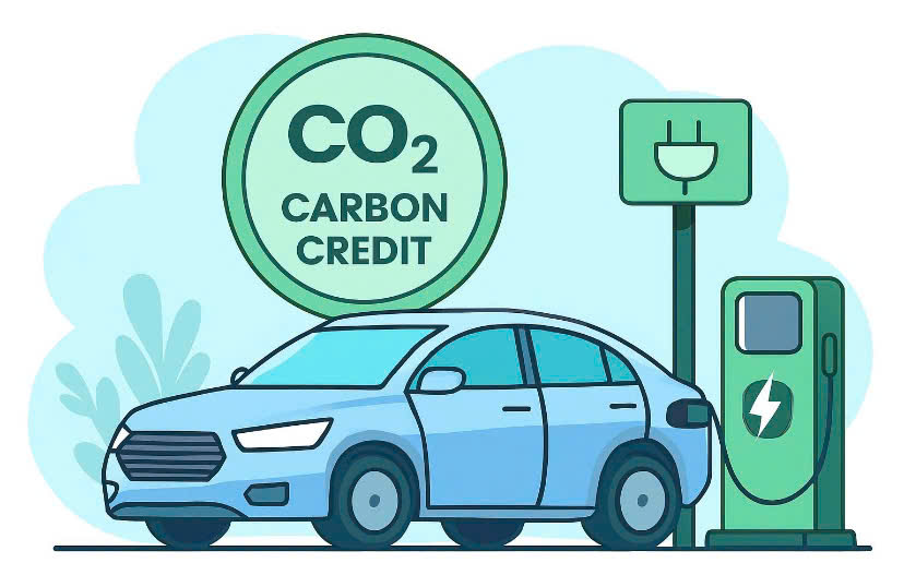 Vehiculos electricos y certificados de carbono: Un doble motor para la economia verde y el aire limpio en Vietnam. Grafico: Huong Giang