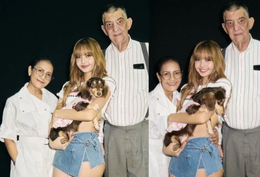 Lisa Blackpink took a photo with her family. Photo: Lotte.