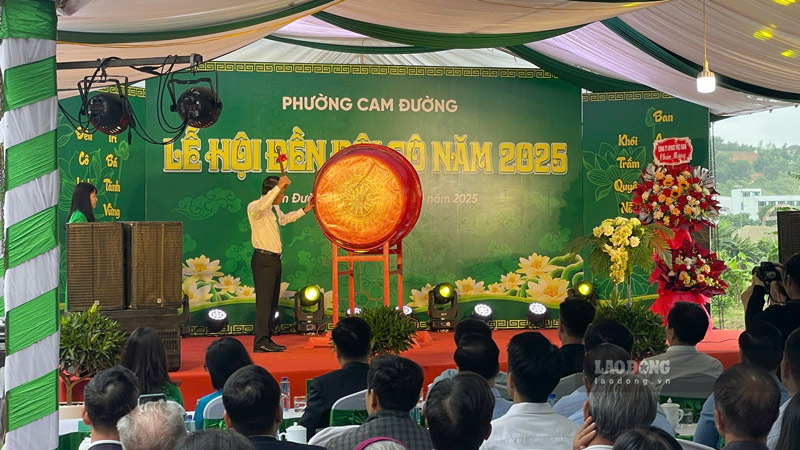 Lanh dao phuong Cam Duong, tinh Lao Cai danh trong khai hoi. Anh: Dinh Dai
