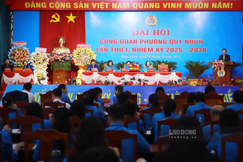 Dai hoi Cong doan phuong Quy Nhon lan thu I, nhiem ky 2025-2030. Anh: Hoai Phuong