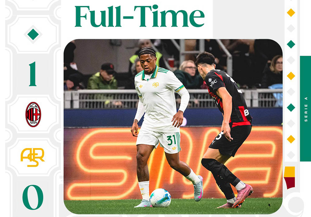 AS Roma (in white) missed a penalty in the match against AC Milan. Photo: AS Roma