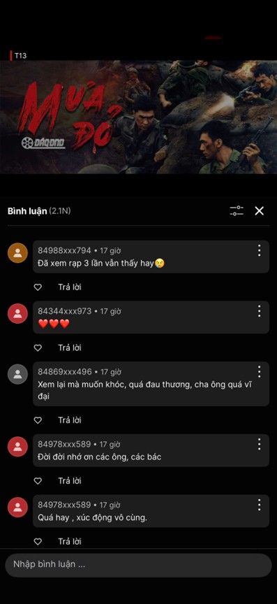 Khan gia binh luan sau khi xem phim Mua do tren TV360