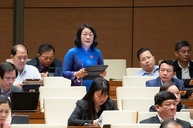 Dai bieu Nguyen Thi Tuyet Nga phat bieu. Anh: Quochoi.vn