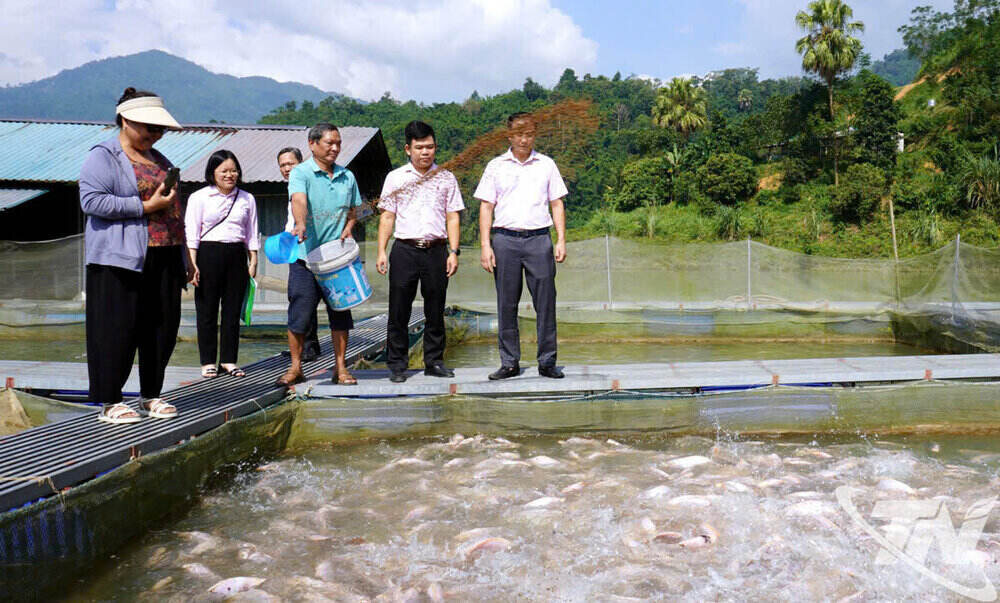 Cac can bo NHCSXH luon dong hanh giup dan vay von va su dung von vay dung muc dich, dat hieu qua. Ảnh: NHCSXH