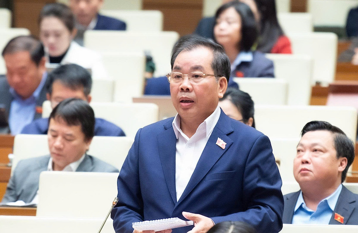 Dai bieu Nguyen Quang Huan cho rang, neu chi sap nhap co hoc khong the lam dai hoc manh len. Anh: Media Quoc hoi  