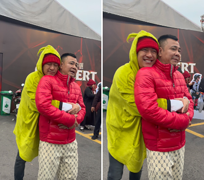 Tuan Hung om dan anh giua troi lanh chuan bi cho concert cua “Anh trai vuot ngan chong gai“. Anh cat tu video