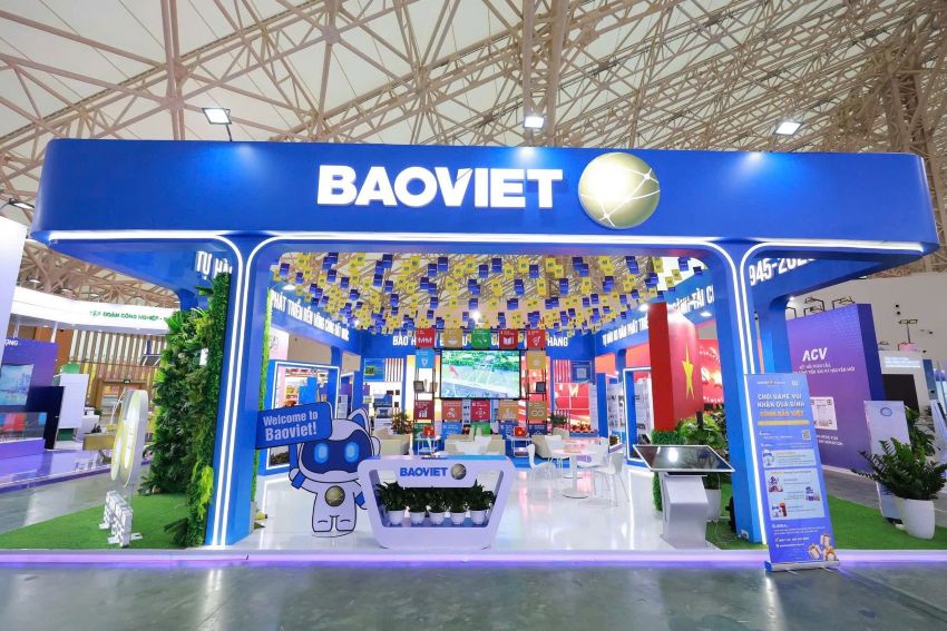 Bao Vietのブース - 国との60年の歩みの足跡。写真:Bao Viet