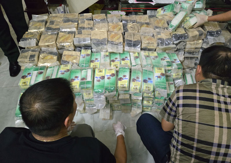 Số ma túy bị lực lượng chức năng thu giữ trong chuyên án. Ảnh: C04