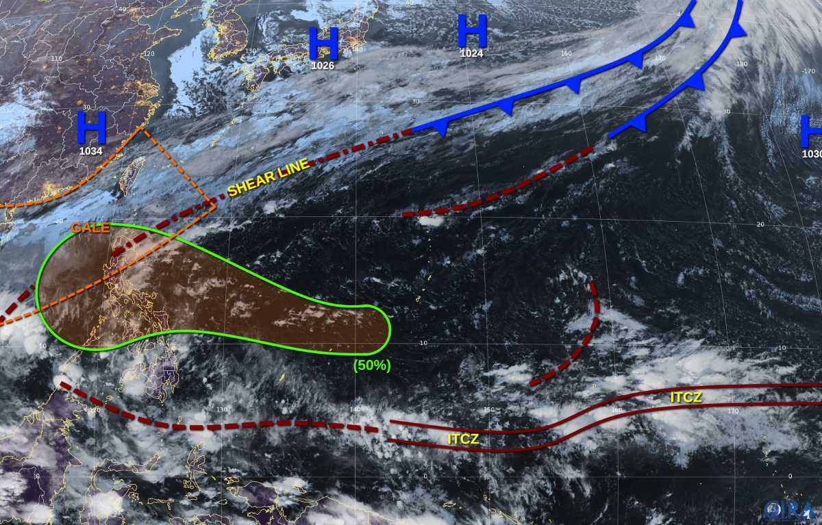 Du bao ap thap co the manh len thanh bao gan Bien Dong. Anh: NOAA/CIRA