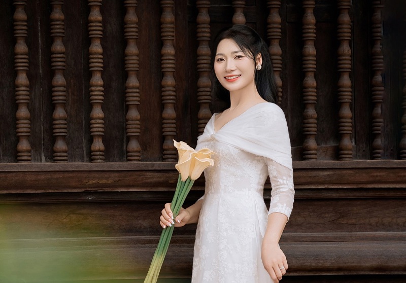 Former volleyball player Pham Thi Yen is radiant at the age of U50. Photo: Character provided