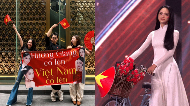 Vietnamese stars go to Thailand to cheer for Huong Giang before the Miss Universe 2025 final. Photo cut from video