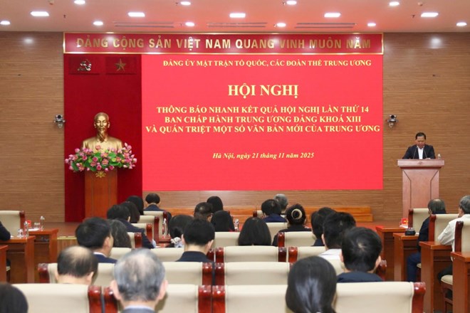 Thông tin kết quả Hội nghị lần thứ 14 Ban Chấp hành Trung ương Đảng khóa XIII