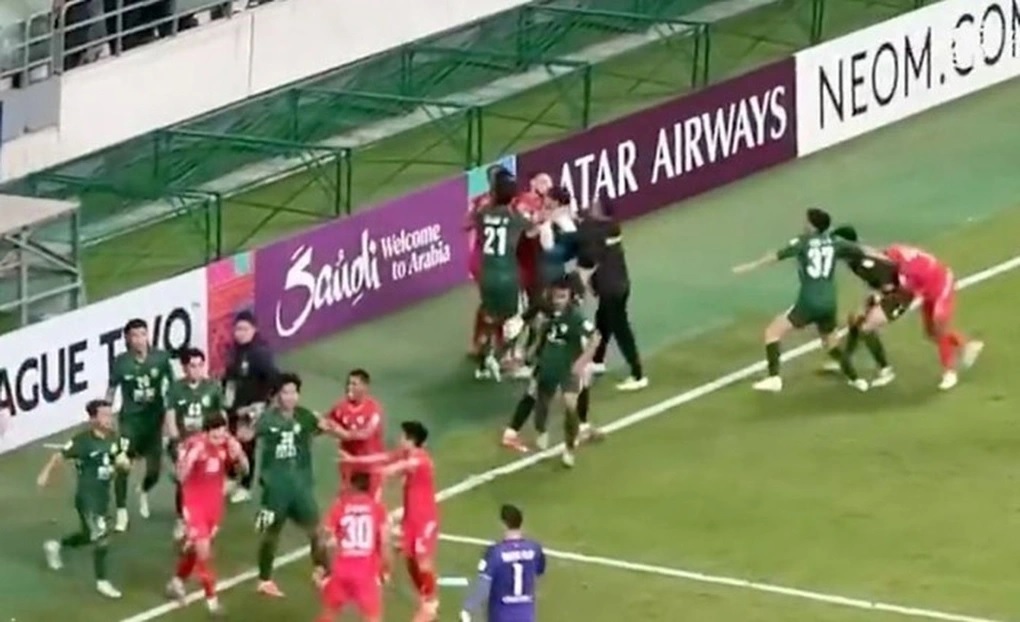 Hanoi Police Club faced Beijing Quoc An team in AFC Champions League Two 2025-2026. Photo: Cut from video