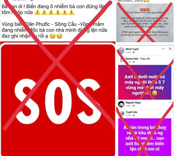 Dak Lak provincial authorities have denied rumors of sulfuric acid cylinders drifting into the sea, with some cases of sudden breathing. Photo: Provided by the police