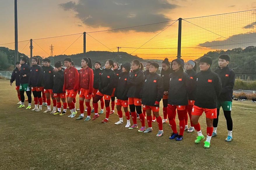 Tuyen nu Viet Nam no luc thich nghi thoi tiet tai Nhat Ban. Anh: VFF