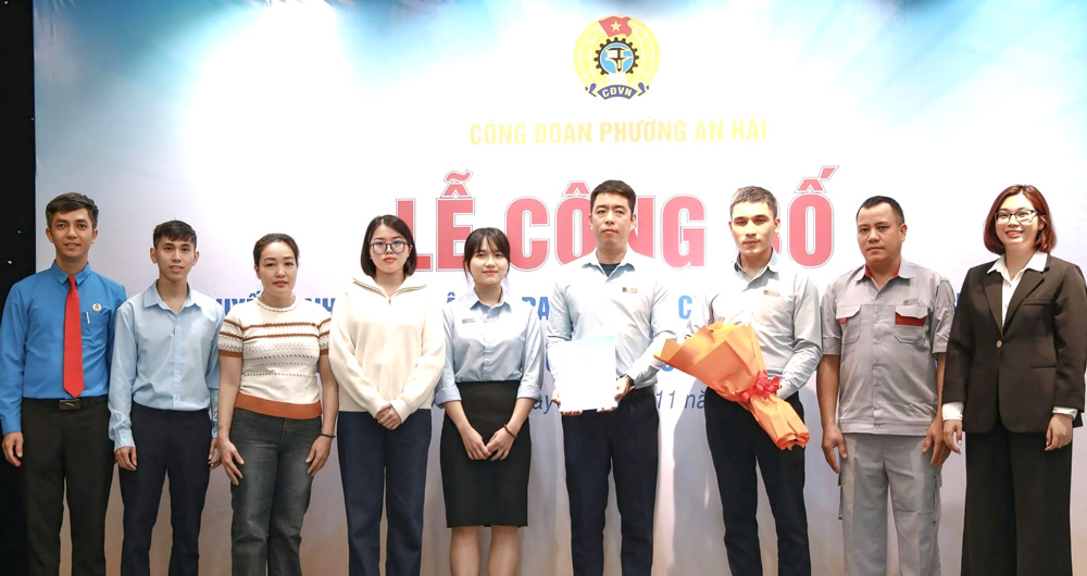 Otro Sindicato de Base fue establecido por el Sindicato del barrio de An Hai Da Nang con 105 miembros del sindicato. Foto: Sindicato de An Hai.