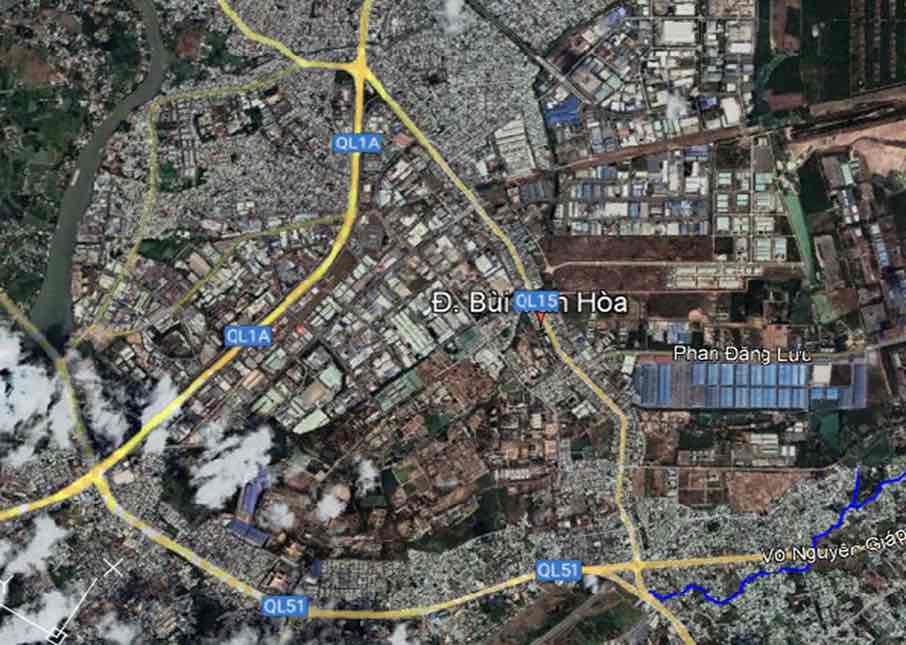 Huong tuyen du an Nang cap, mo rong duong Bui Van Hoa. Anh: So Xay dung tinh Dong Nai