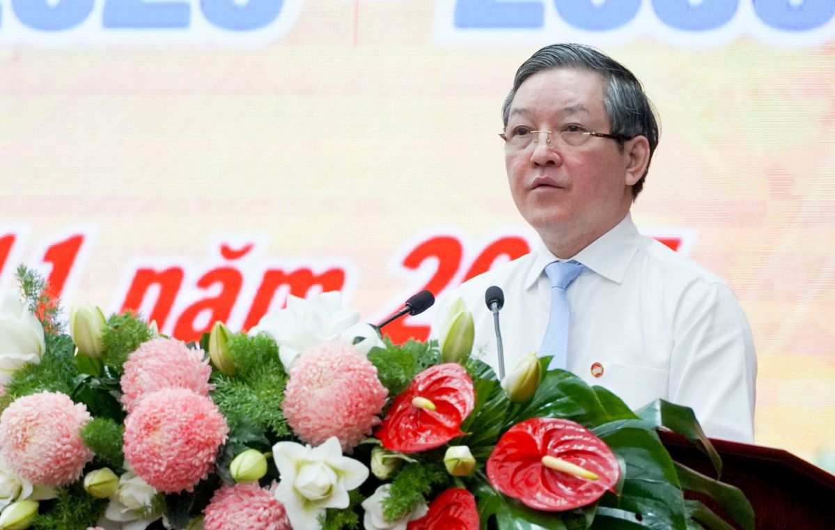 Ong Luong Quoc Doan phat bieu chi dao Dai hoi Dai bieu Uy ban MTTQ Viet Nam TP Can Tho lan thu I, nhiem ky 2025 - 2030. Anh: Phuong Anh