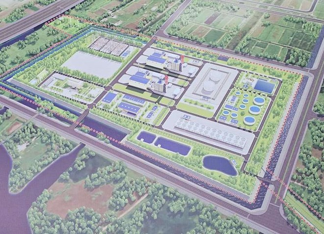 Phoi canh Nha may Nhiet dien LNG - mot trong nhung du an trong diem dang duoc trien khai dung tien do trong Khu kinh te. Anh: Bo Cong Thuong