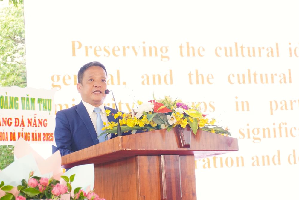 Ong Huynh Dinh Quoc Thien - Giam doc Bao tang Da Nang phat bieu tai chuong trinh. Anh: Tran Thi