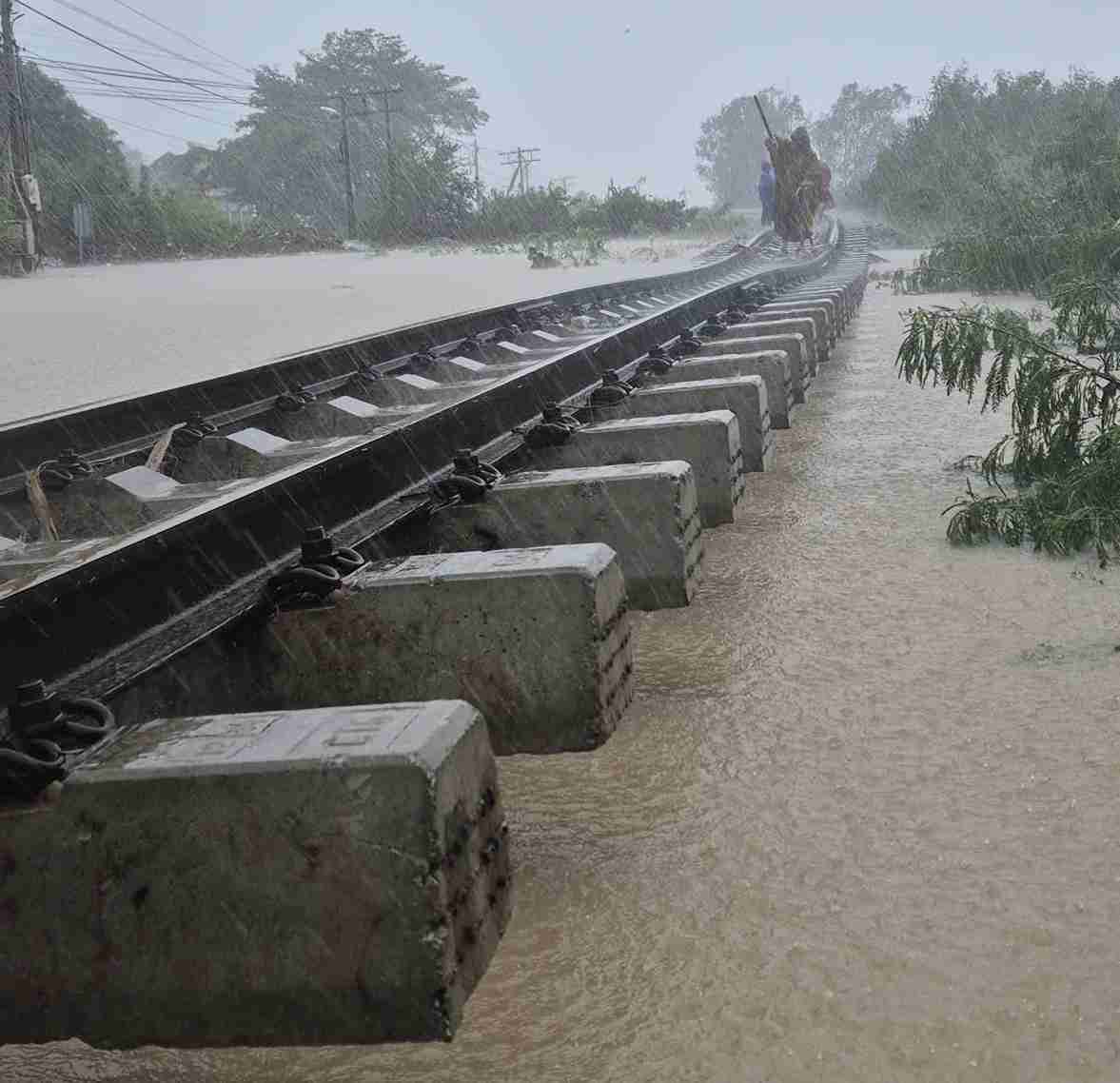 Many sections along the railway line through Dak Lak province are seriously damaged. Photo: Huu Long
