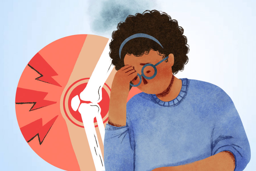 Silent stress weakens women's bone health. Graphics: Thien Nhan