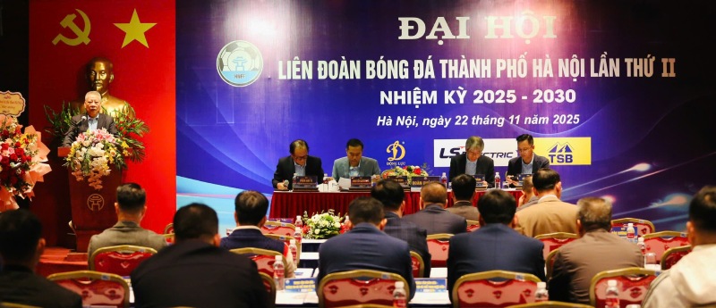 Dai hoi Lien doan bong da Ha Noi nhiem ky 2025-2030. Anh: VFF