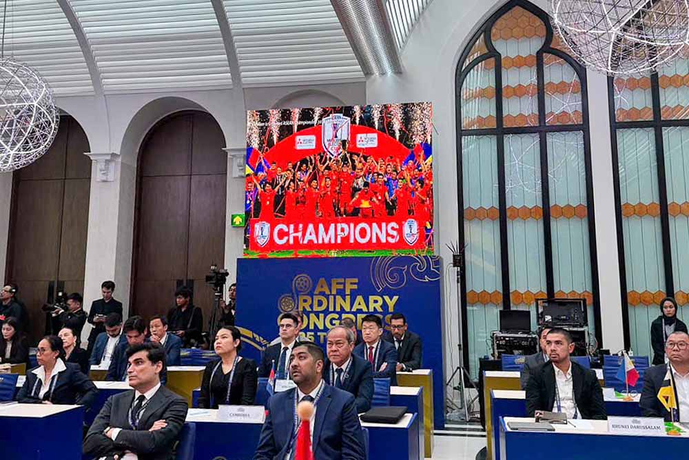 Hinh anh tuyen Viet Nam vo dich ASEAN Cup duoc nhac den tai Dai hoi. Anh: VFF