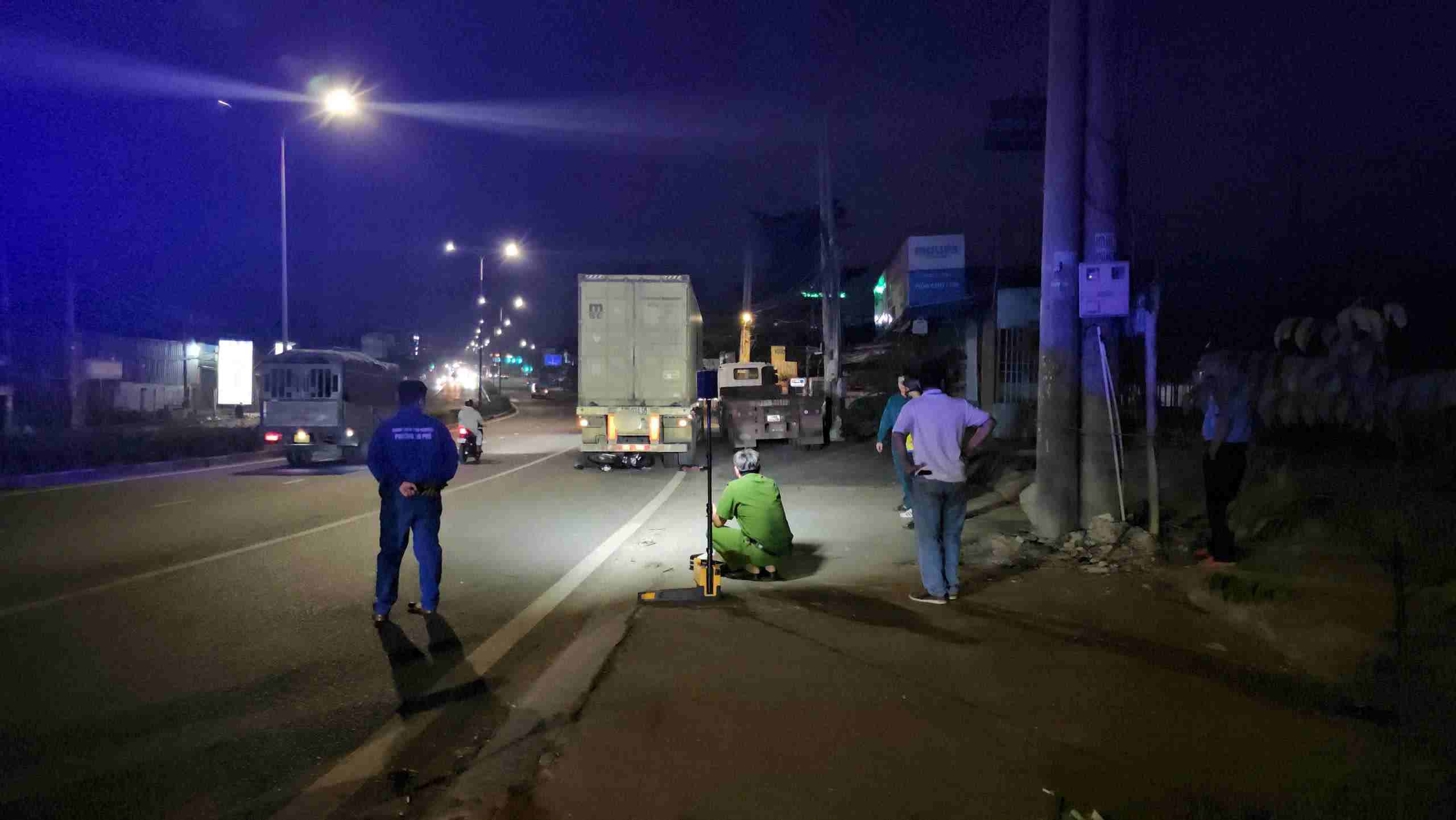 The scene of the accident that killed 1 person. Photo: Dinh Trong