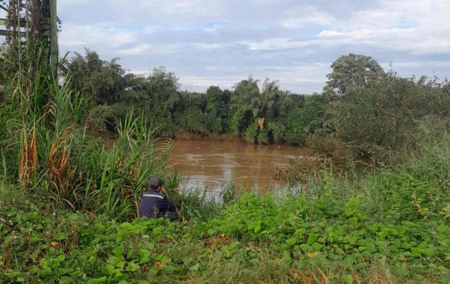 The area where the body was found floating on the Dong Nai River. Photo: Provided by readers