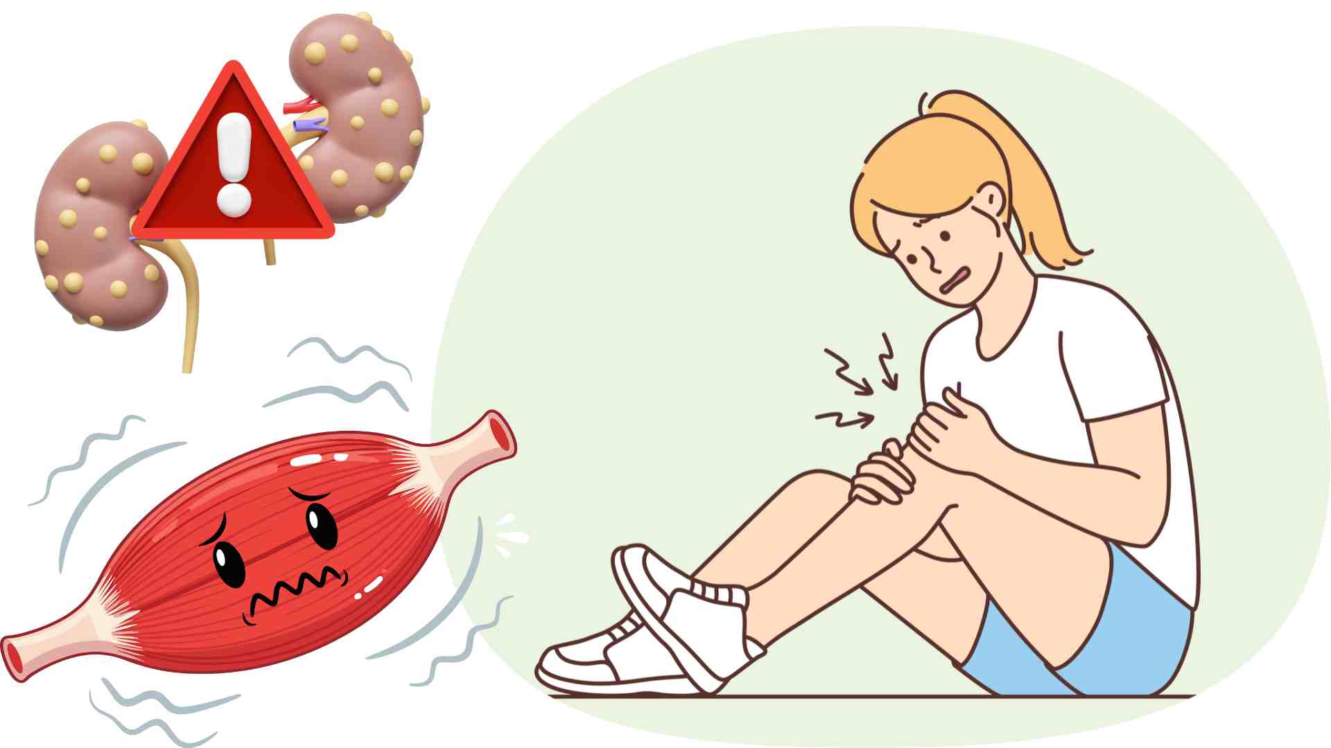Muscle pain after exercise can signal kidney failure. Graphics: Ha May