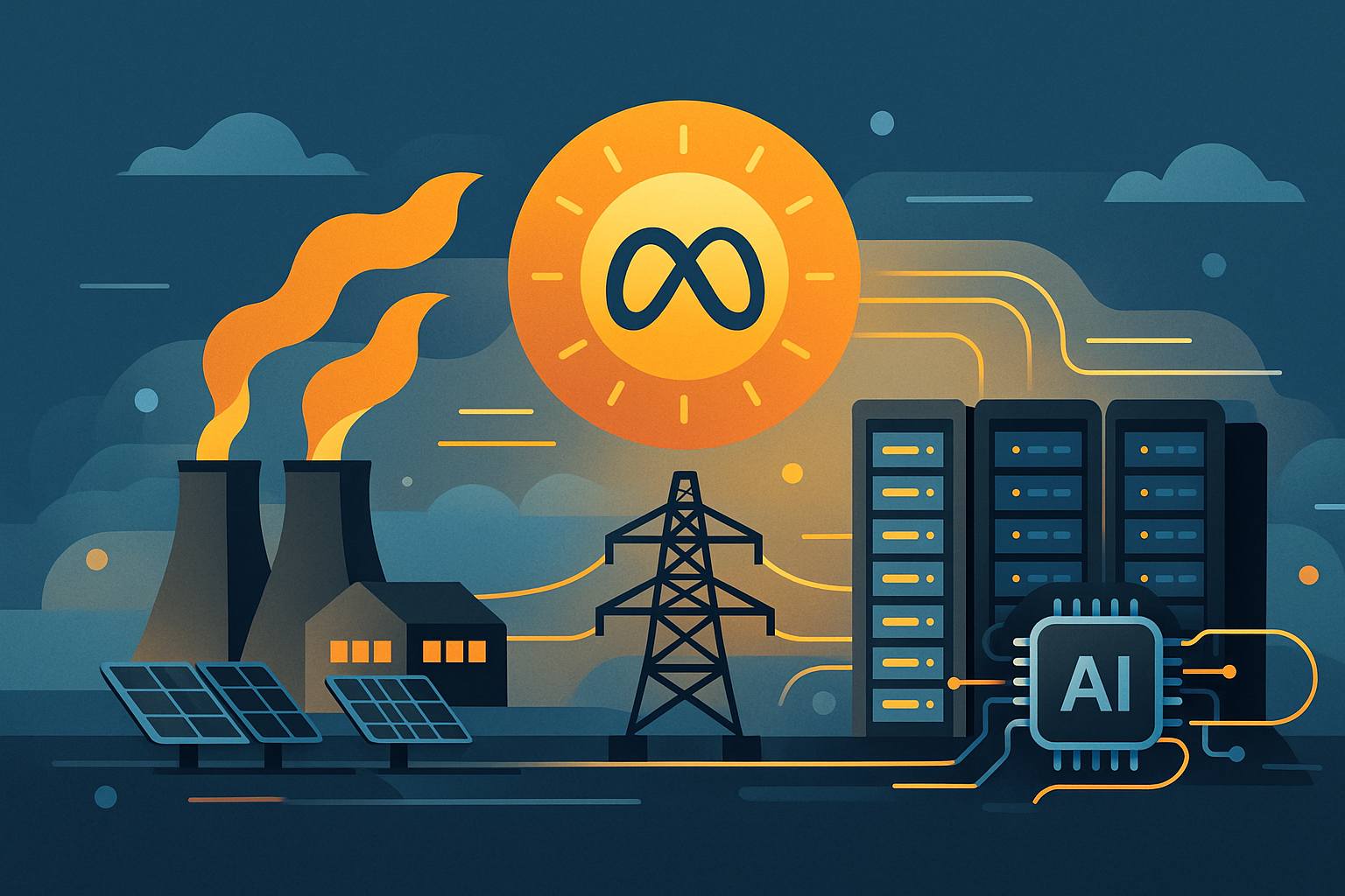 Meta tinh buoc di moi de chu dong nguon dien cho trung tam du lieu AI. Do hoa: Hao Thien