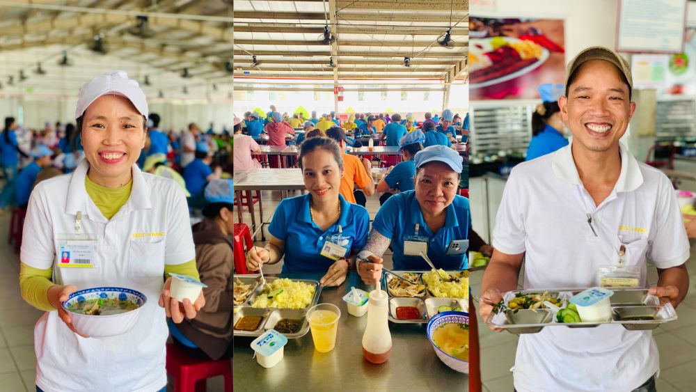 Cong doan Cong ty to chuc bua com cong doan cho toan the can bo, cong nhan vien. Anh: CD Duy Xuyen