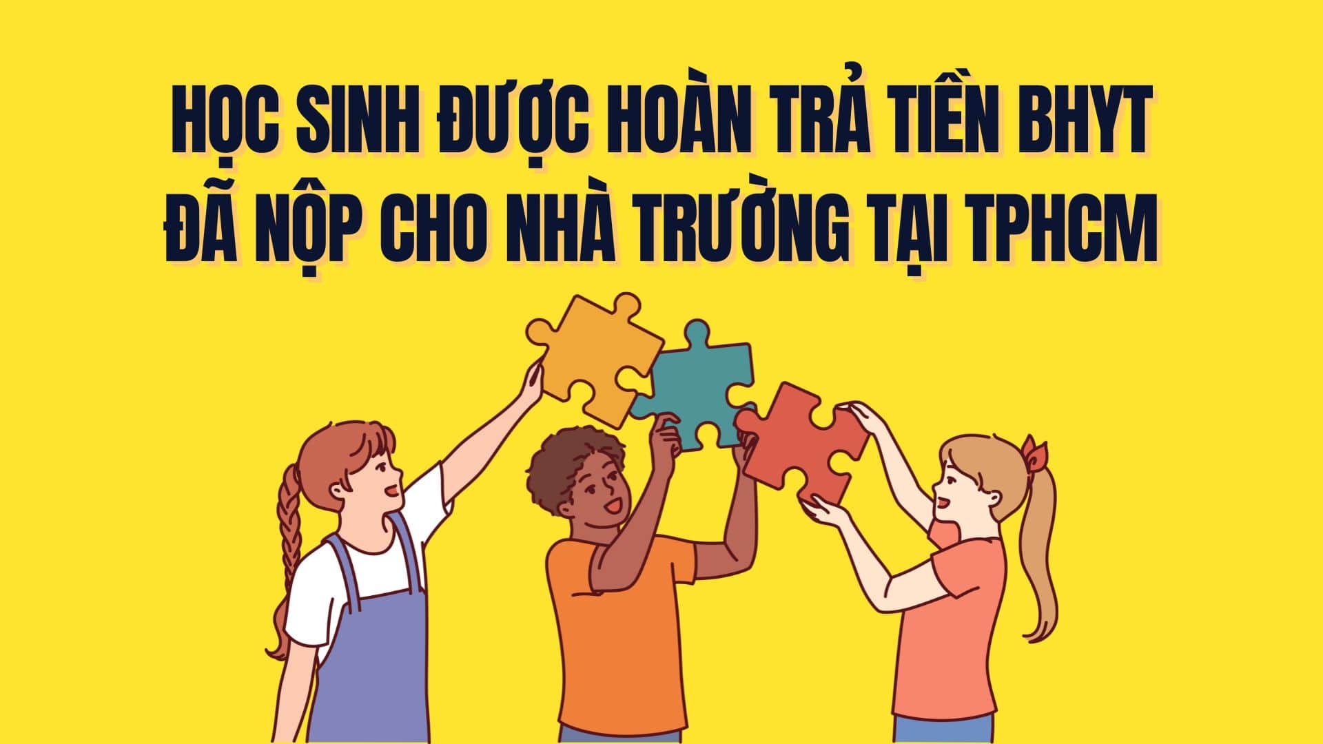 ホーチミン市で学校に支払った医療保険(BHYT)の払い戻しを受ける学生。グラフィック:Tra My