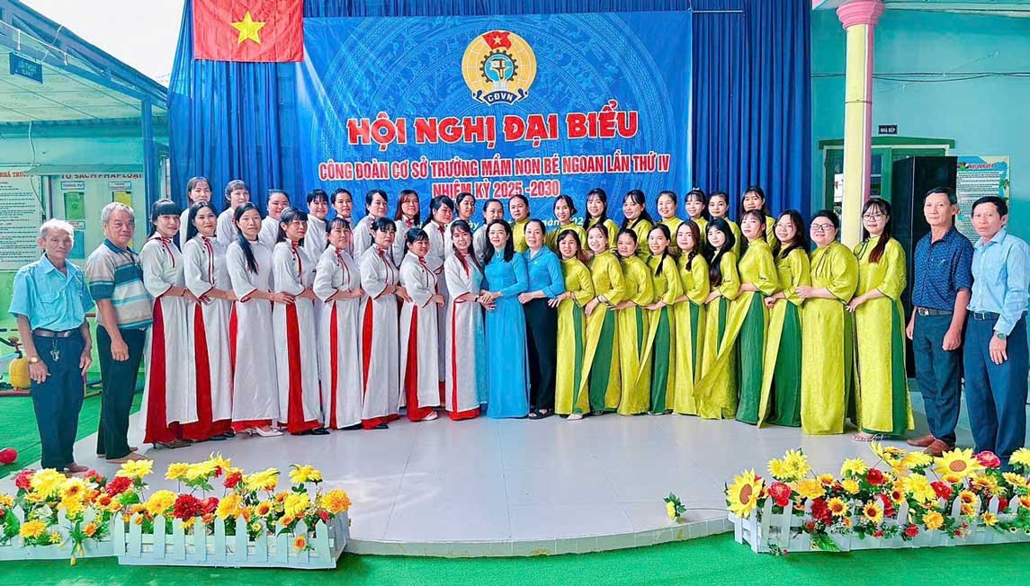 Cong doan co so Truong Mam non Be ngoan to chuc Hoi nghi CDCS lan thu IV, nhiem ky 2025-2030. Anh: LDLD TP Can Tho