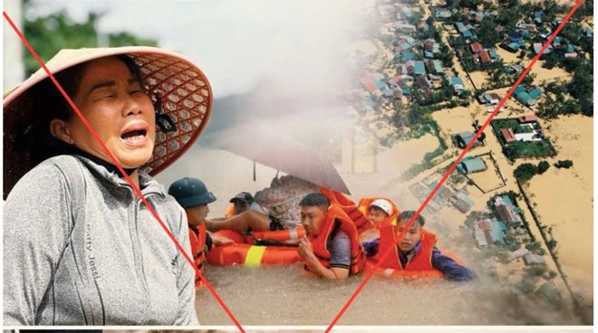 The Ministry of Public Security warns about subjects attacking the government, using AI to create fake news, causing panic about the flood situation in the Central region. Photo: Ministry of Public Security