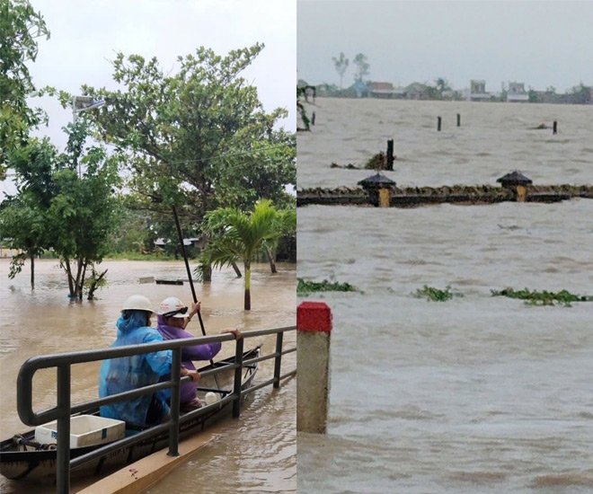 Hoa hau Yen Nhi dang anh nuoc lu o Dak Lak vao ngay 20.11. Anh cat tu video