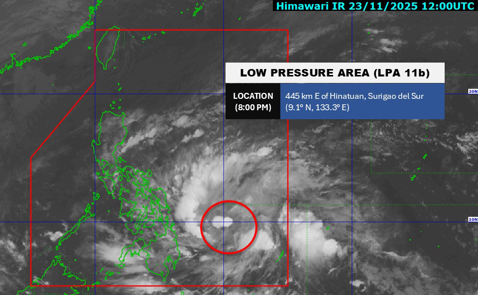 Cap nhat vi tri ap thap moi duoc du bao manh len trong 24 gio tiep theo, kha nang thanh bao so 15. Anh: PAGASA
