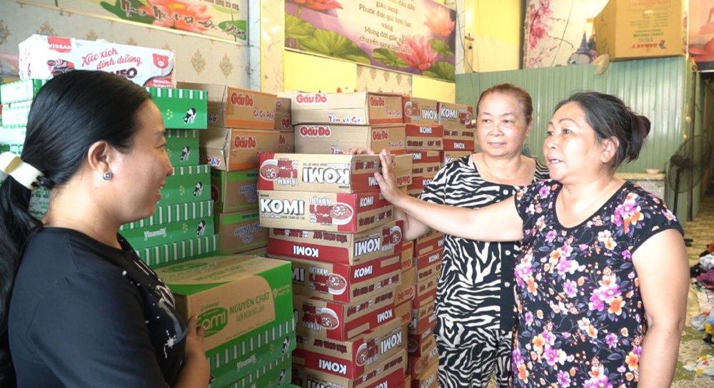 Reception point for support for people affected by natural disasters.