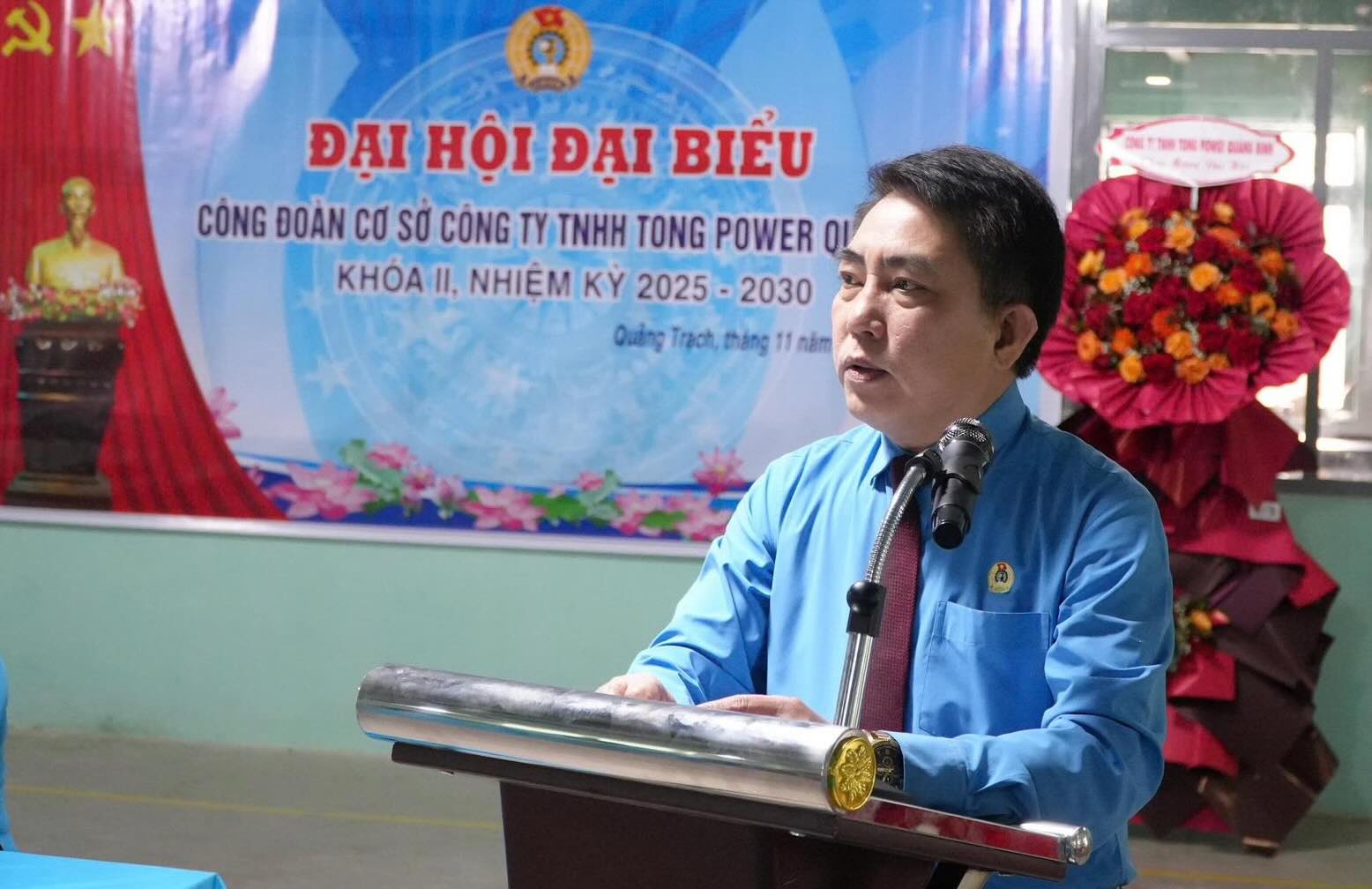 Dong chi Phan Thanh Lan – Pho Chu tich LDLD tinh phat bieu tai dai hoi. Anh: Cong doan Quang Tri