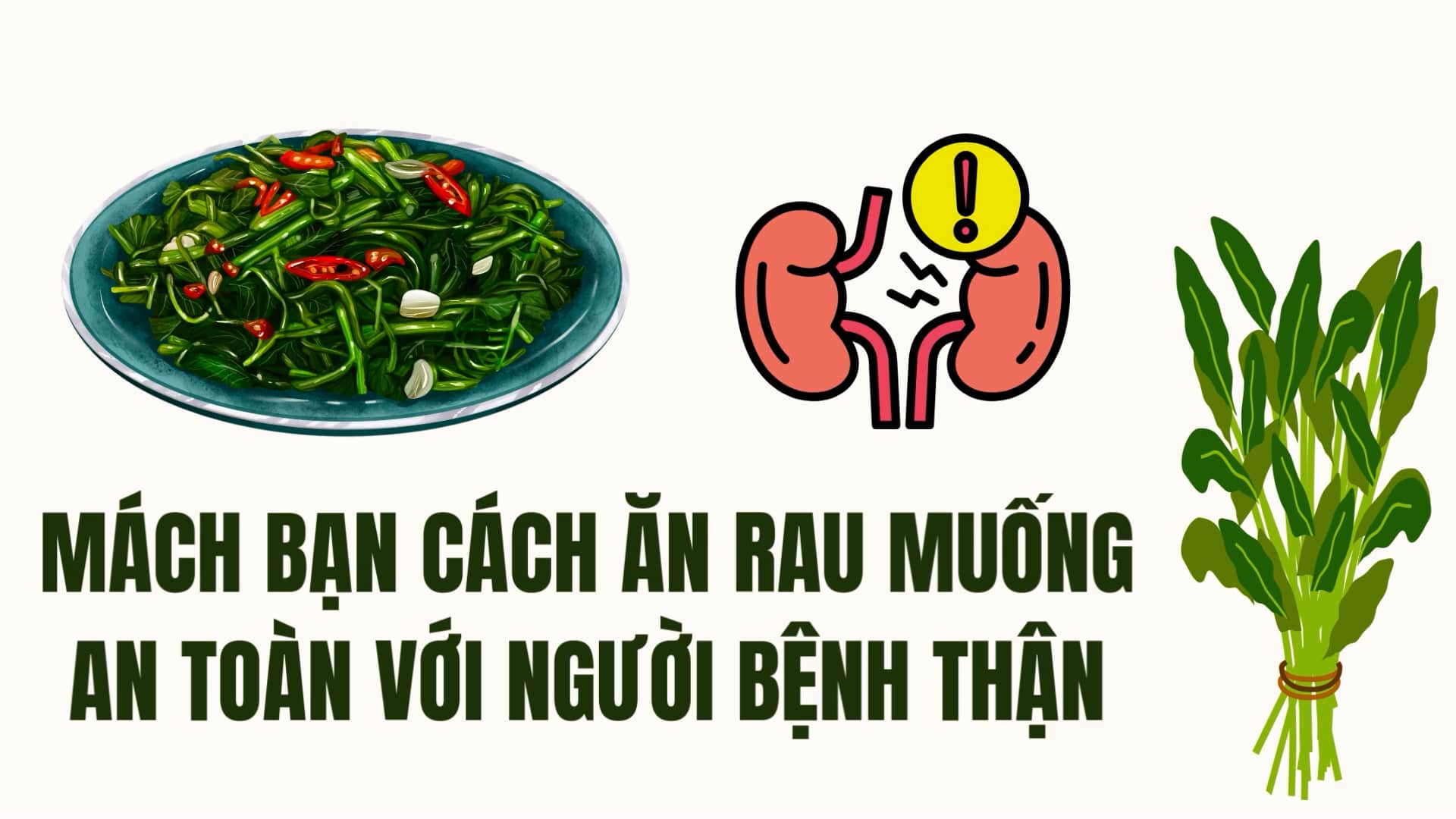 Tips on how to eat water spinach safely for people with kidney disease