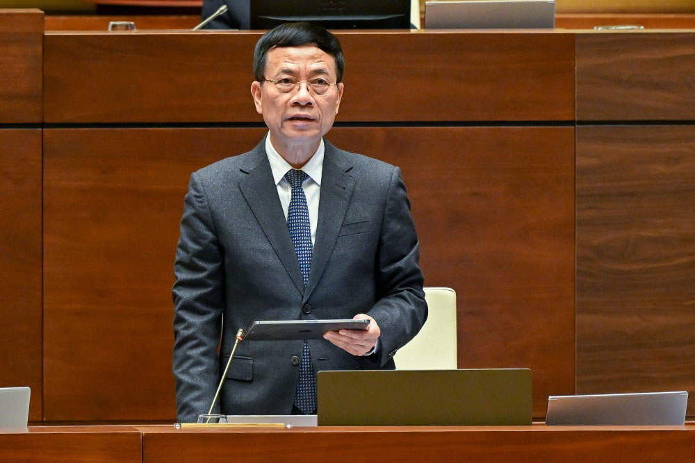 Minister of Science and Technology Nguyen Manh Hung affirmed that AI is not a subject of intellectual property. Photo: Pham Dong